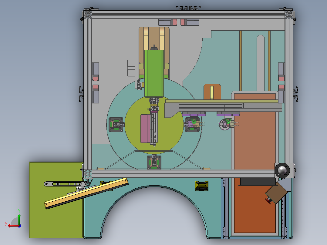 压装钢球工位3D模型后视图