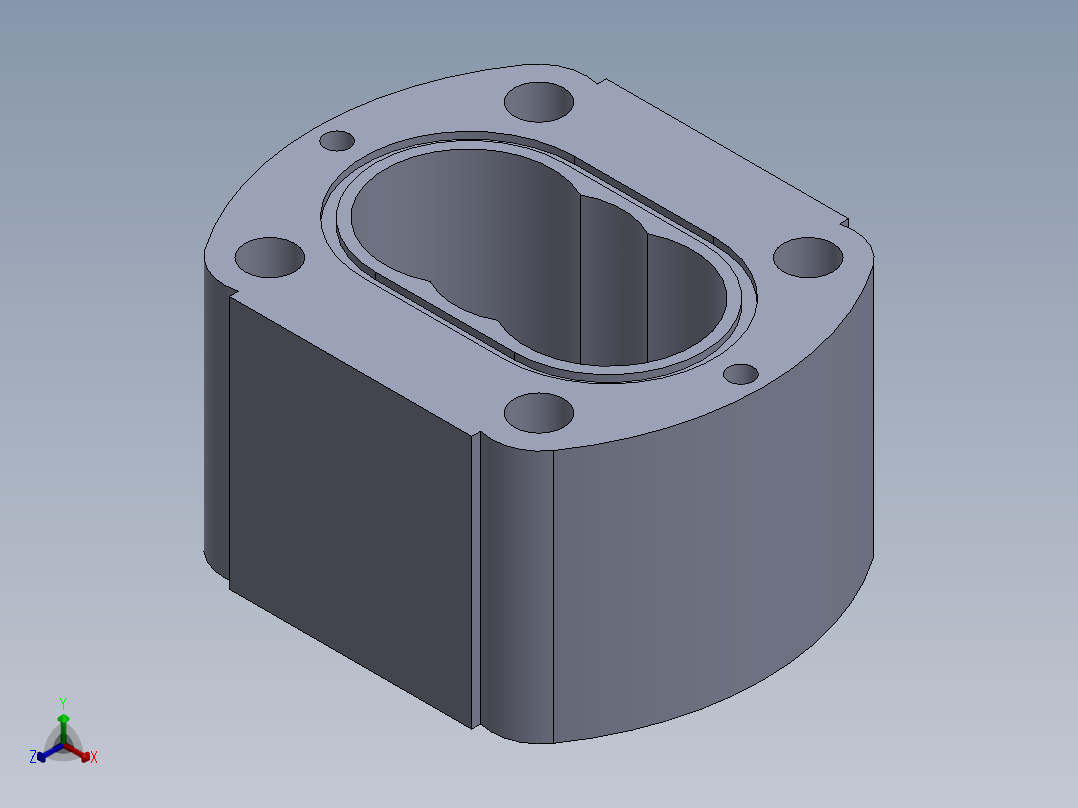 液压齿轮泵箱正等轴测图