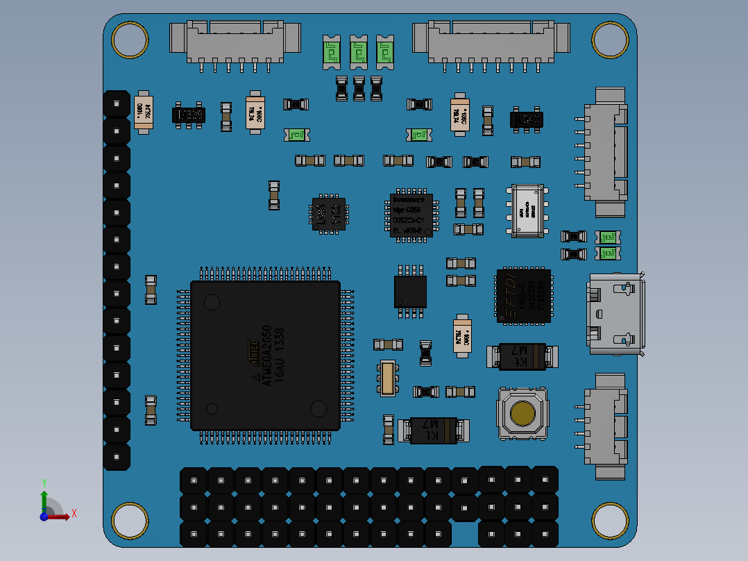 电路板、主板(208)前视图