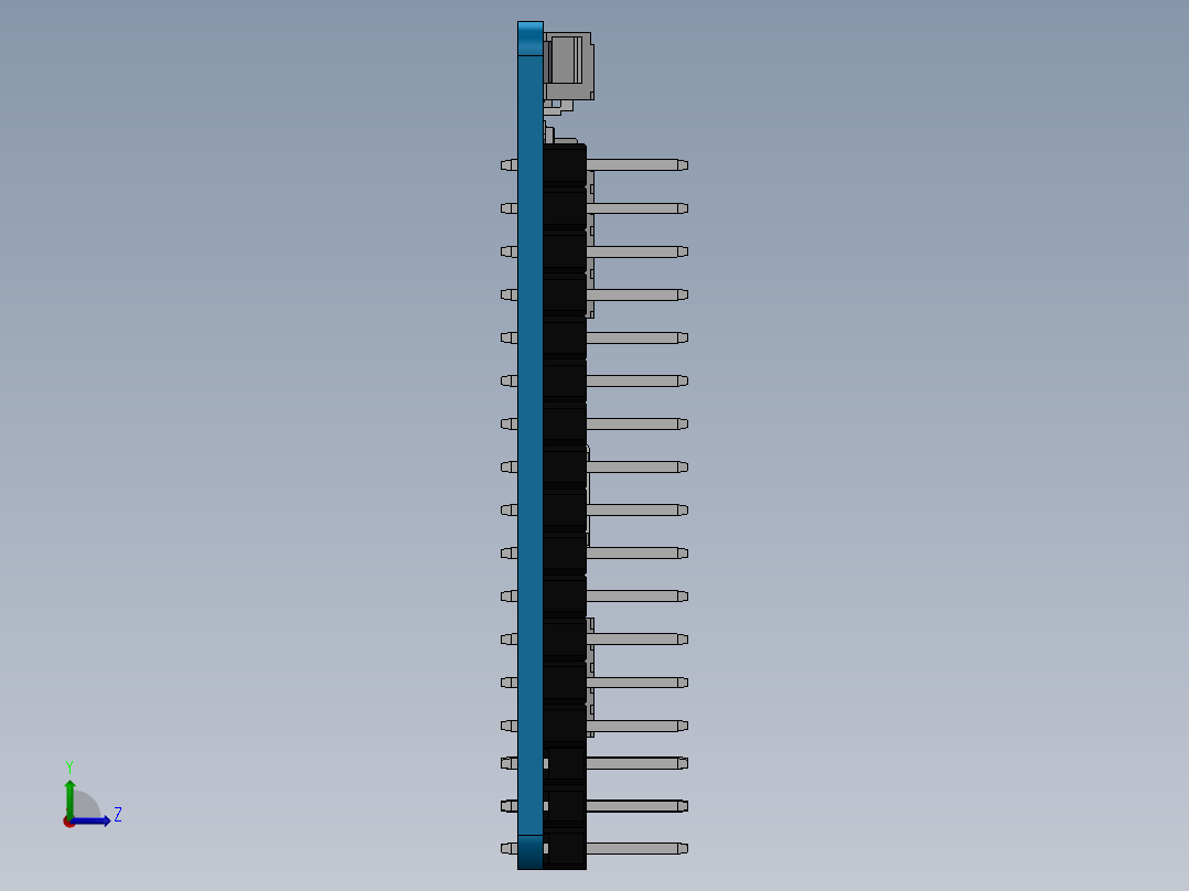 电路板、主板(208)左视图