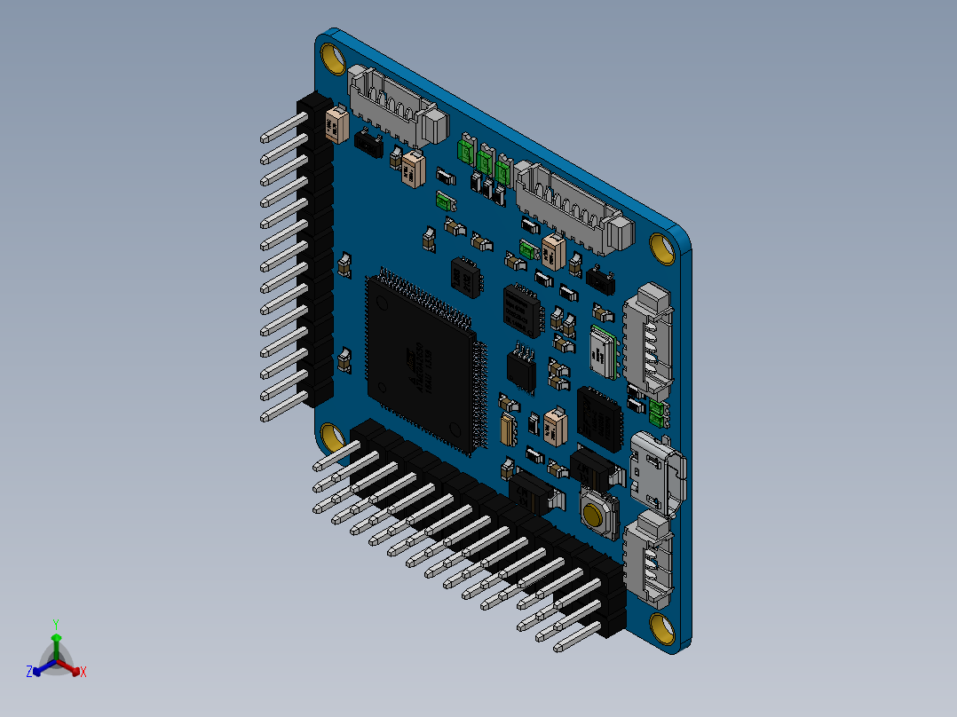 电路板、主板(208)正等轴测图