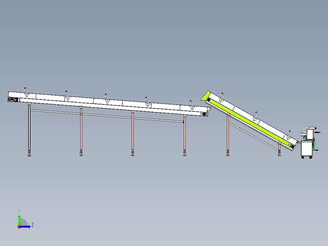 腊肠自动灌装生产线设备设计左视图