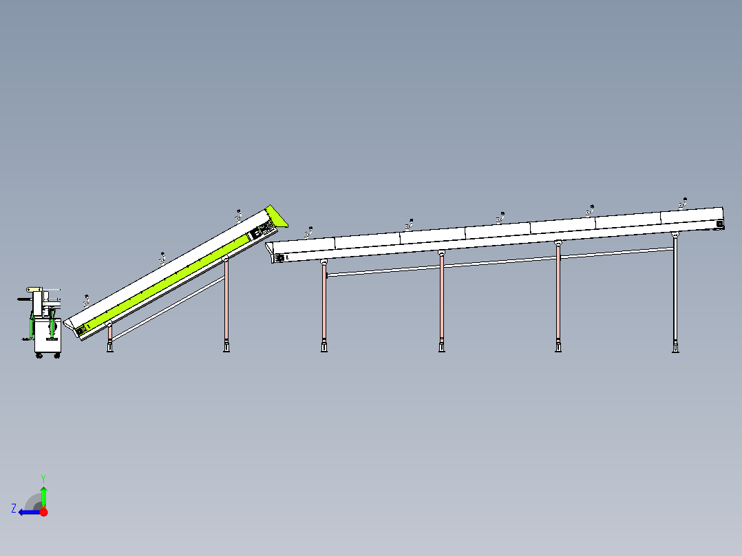 腊肠自动灌装生产线设备设计右视图