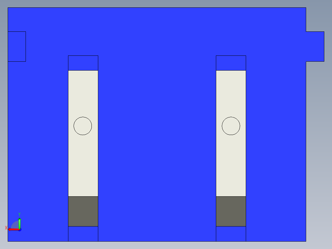 2 位螺钉端子块后视图