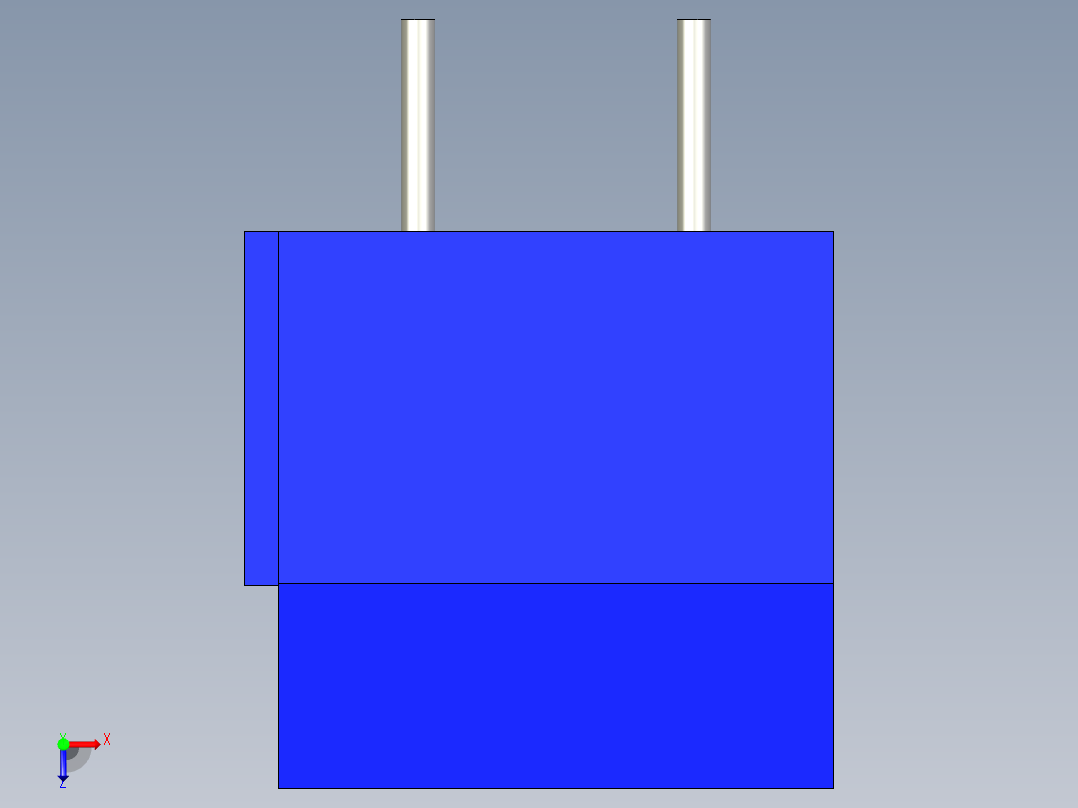 2 位螺钉端子块俯视图