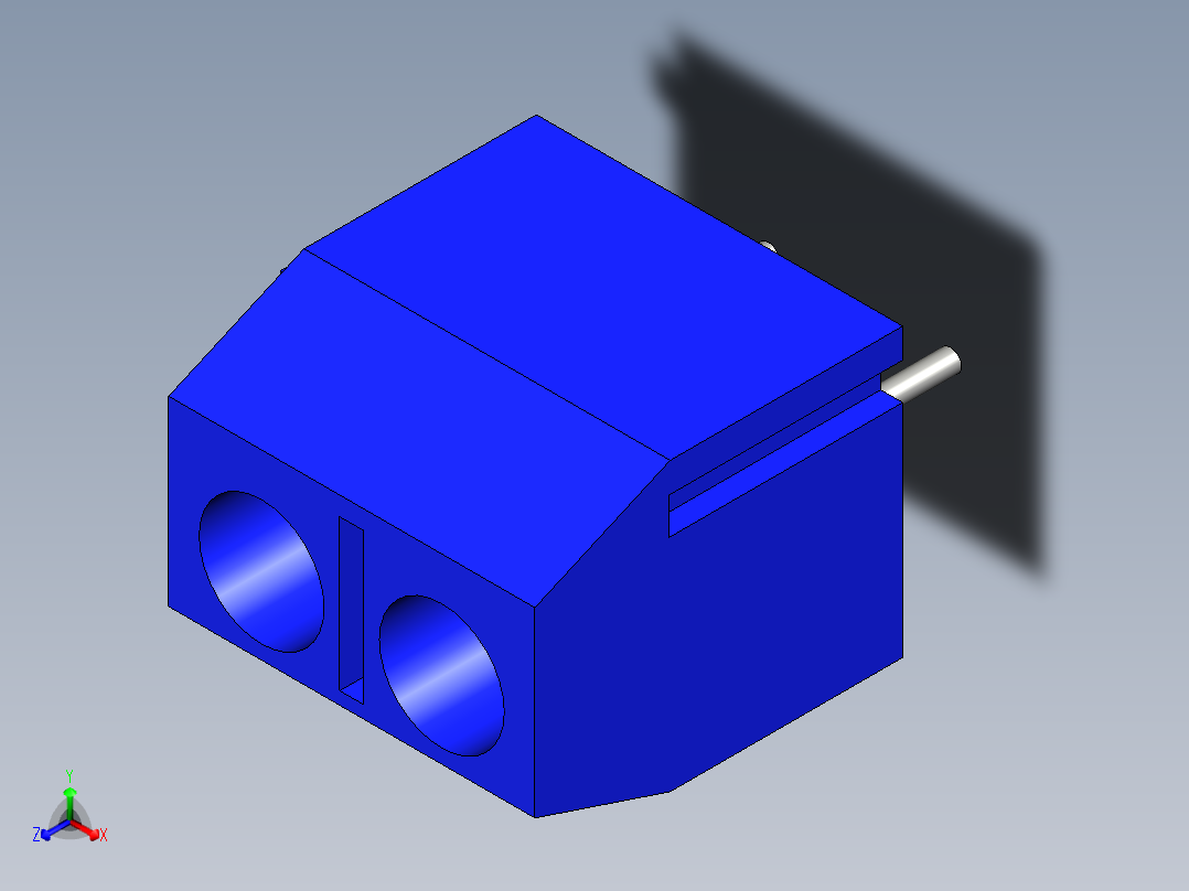 2 位螺钉端子块正等轴测图