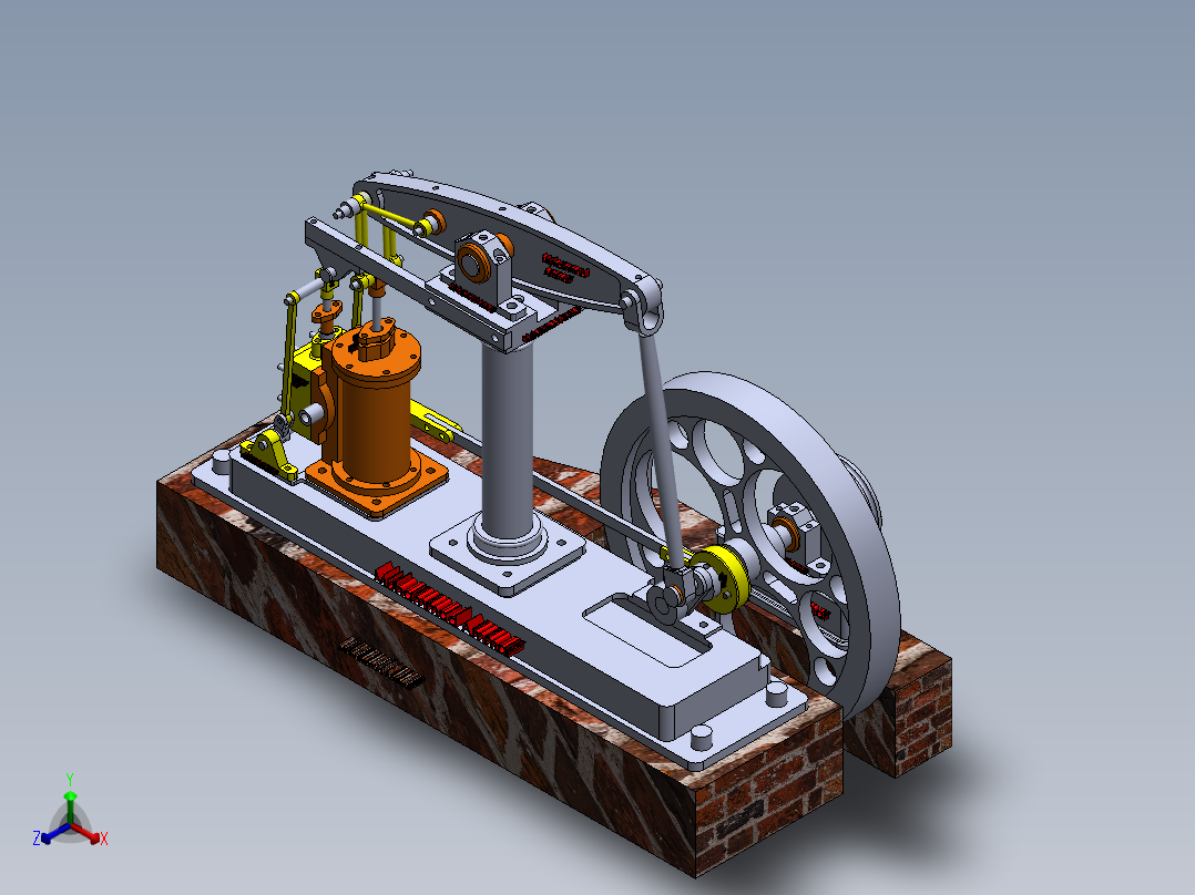 蒸汽机1-cylinder-balanced-beam-steam-engine-模型格式为 sw