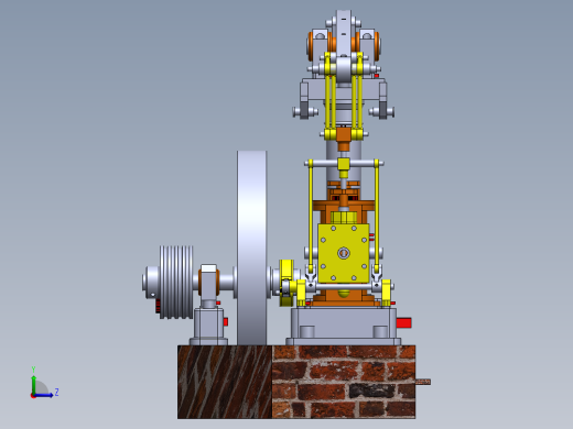蒸汽机1-cylinder-balanced-beam-steam-engine-模型格式为 sw左视缩略图