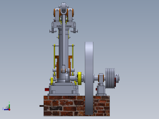 蒸汽机1-cylinder-balanced-beam-steam-engine-模型格式为 sw右视缩略图