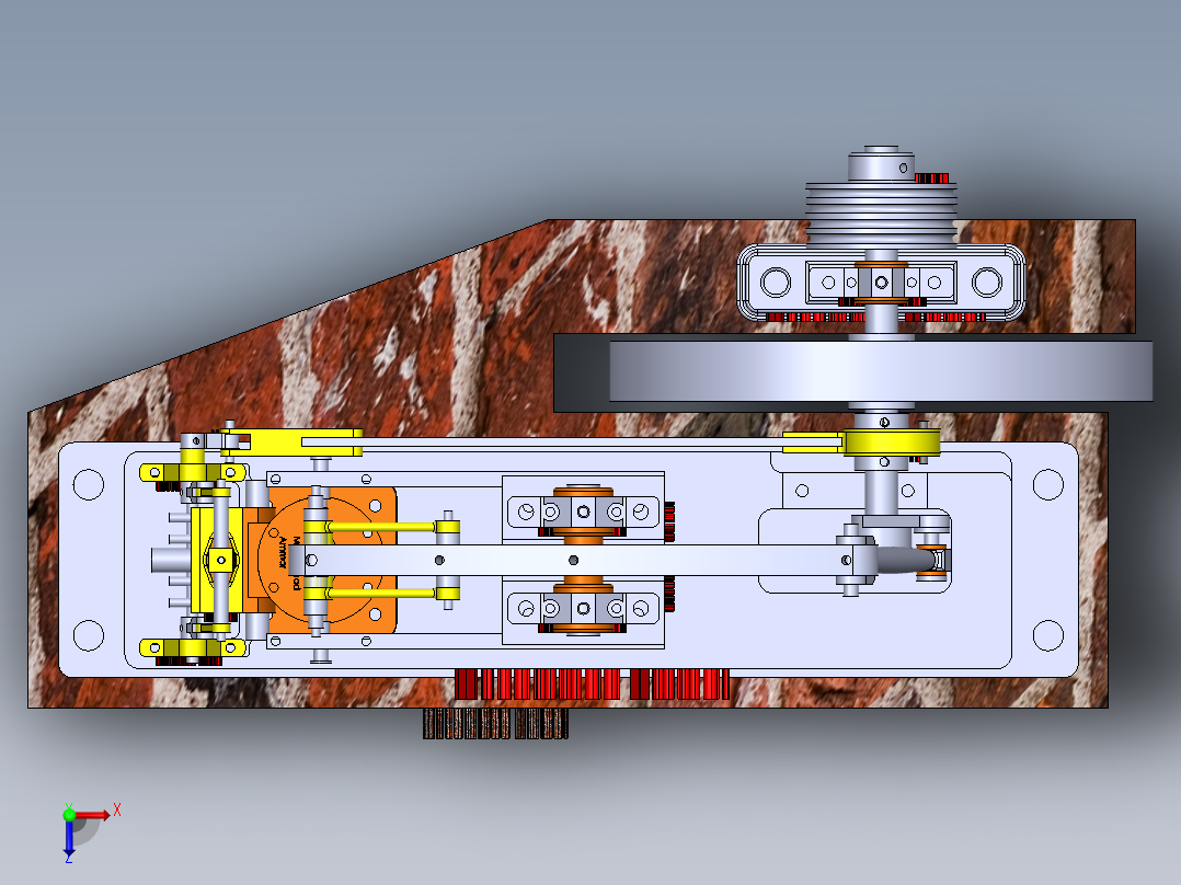 蒸汽机1-cylinder-balanced-beam-steam-engine-模型格式为 sw俯视图