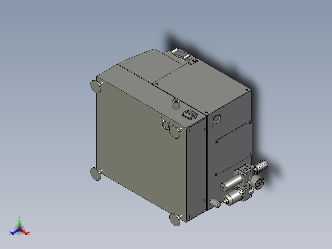电子通讯线材自动切编织机正等轴测图