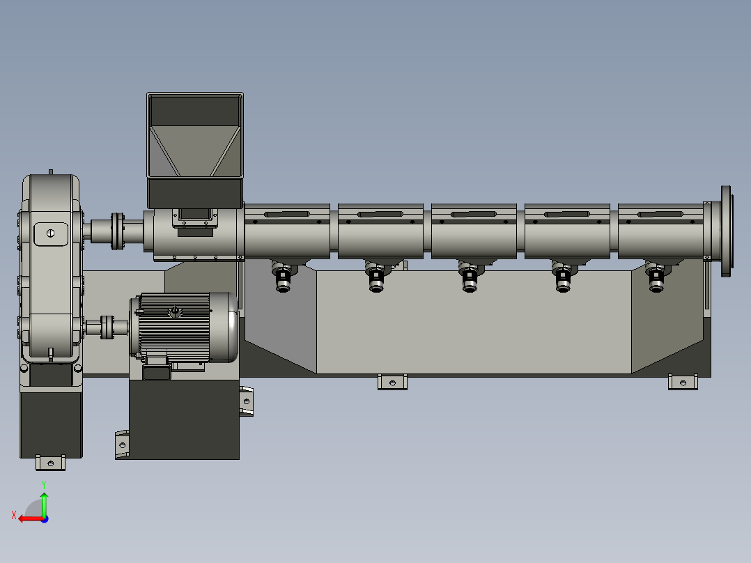 可变压缩比变频螺杆机后视图