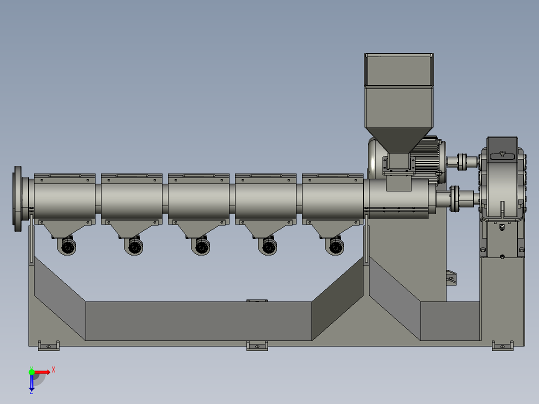 可变压缩比变频螺杆机俯视图