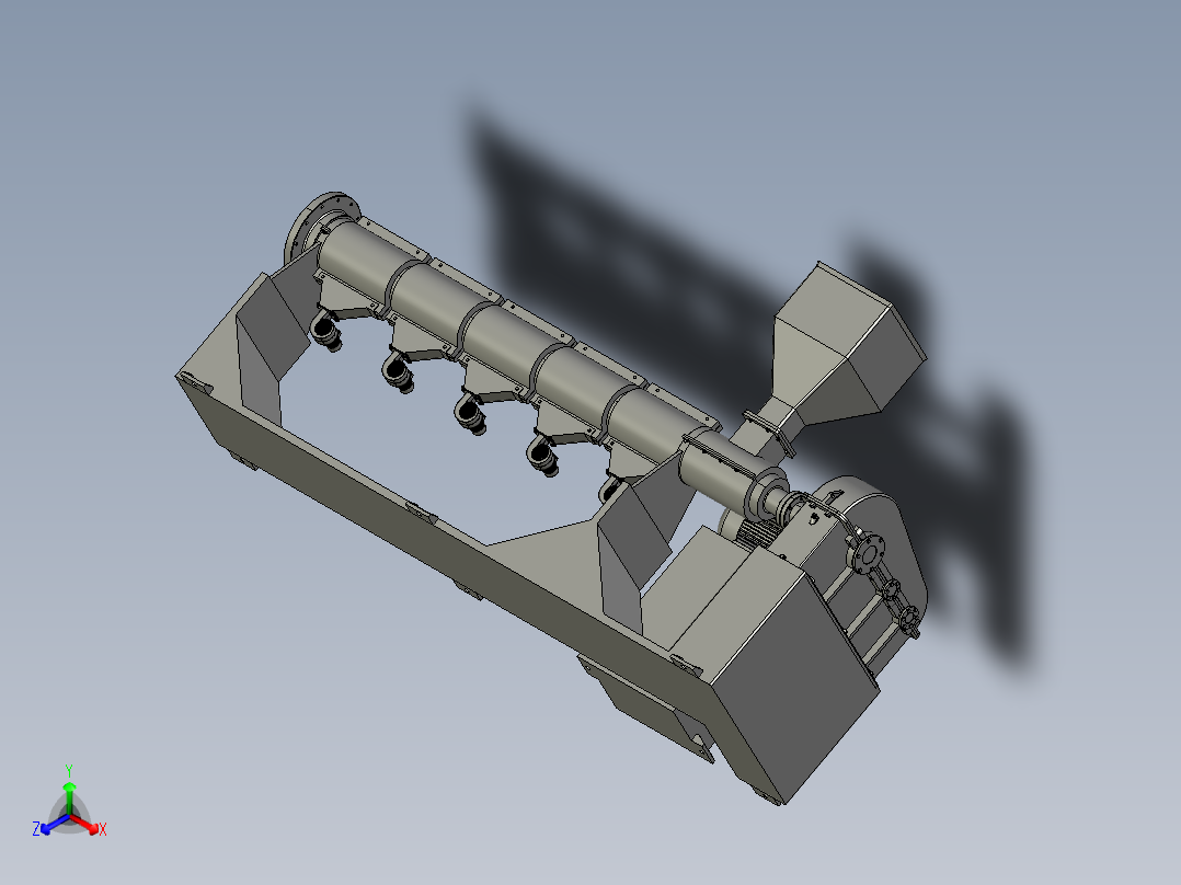 可变压缩比变频螺杆机正等轴测图
