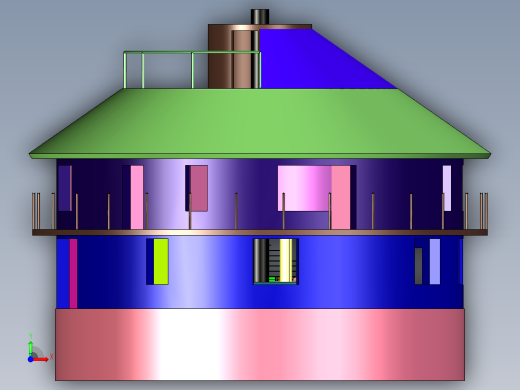 圆形多层自建房别墅设计图前视缩略图