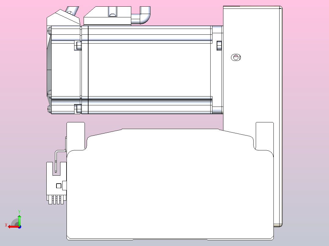 皮带直线轴半封闭可选导轨TPA-HNB-140D-120-L2550-LU-Y-P40-N3后视图