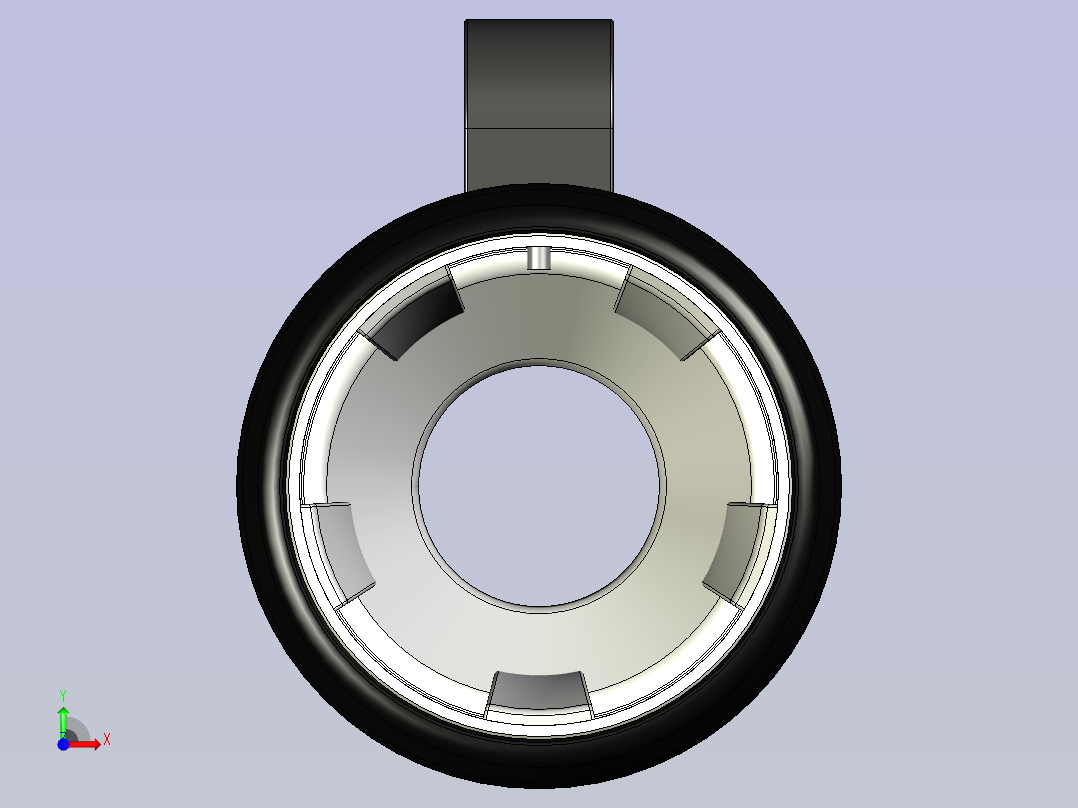 无支撑的杯架前视图