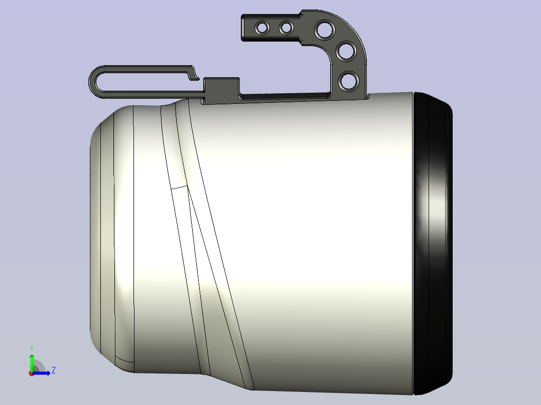 无支撑的杯架左视图