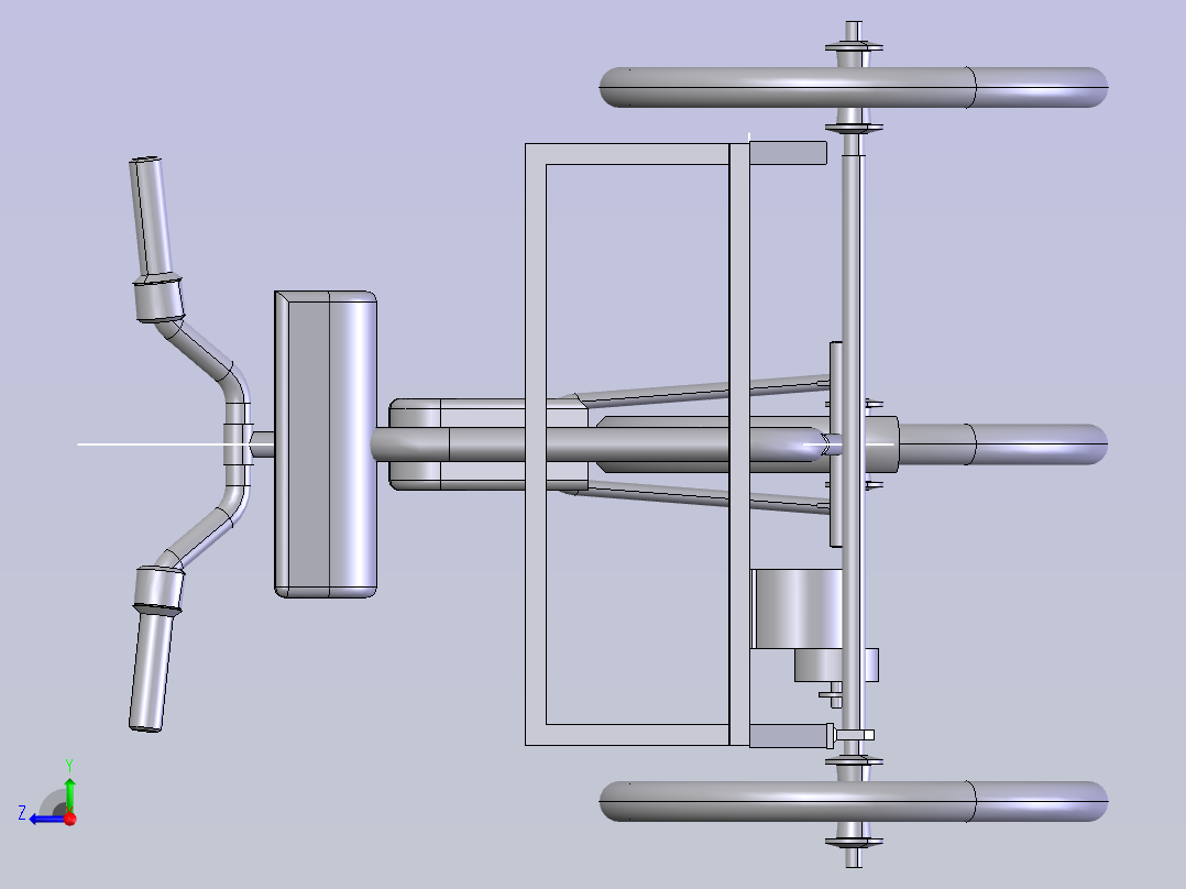 三轮车 stp右视图