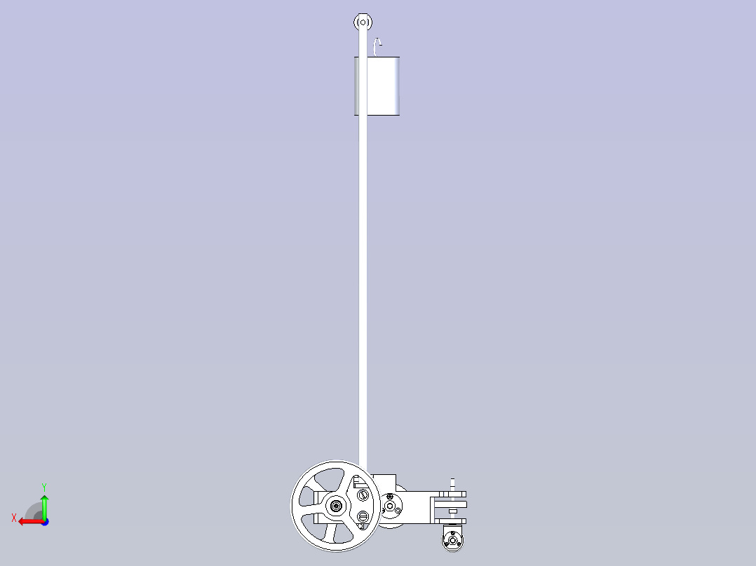 走“8”字型无碳小车3D设计后视图