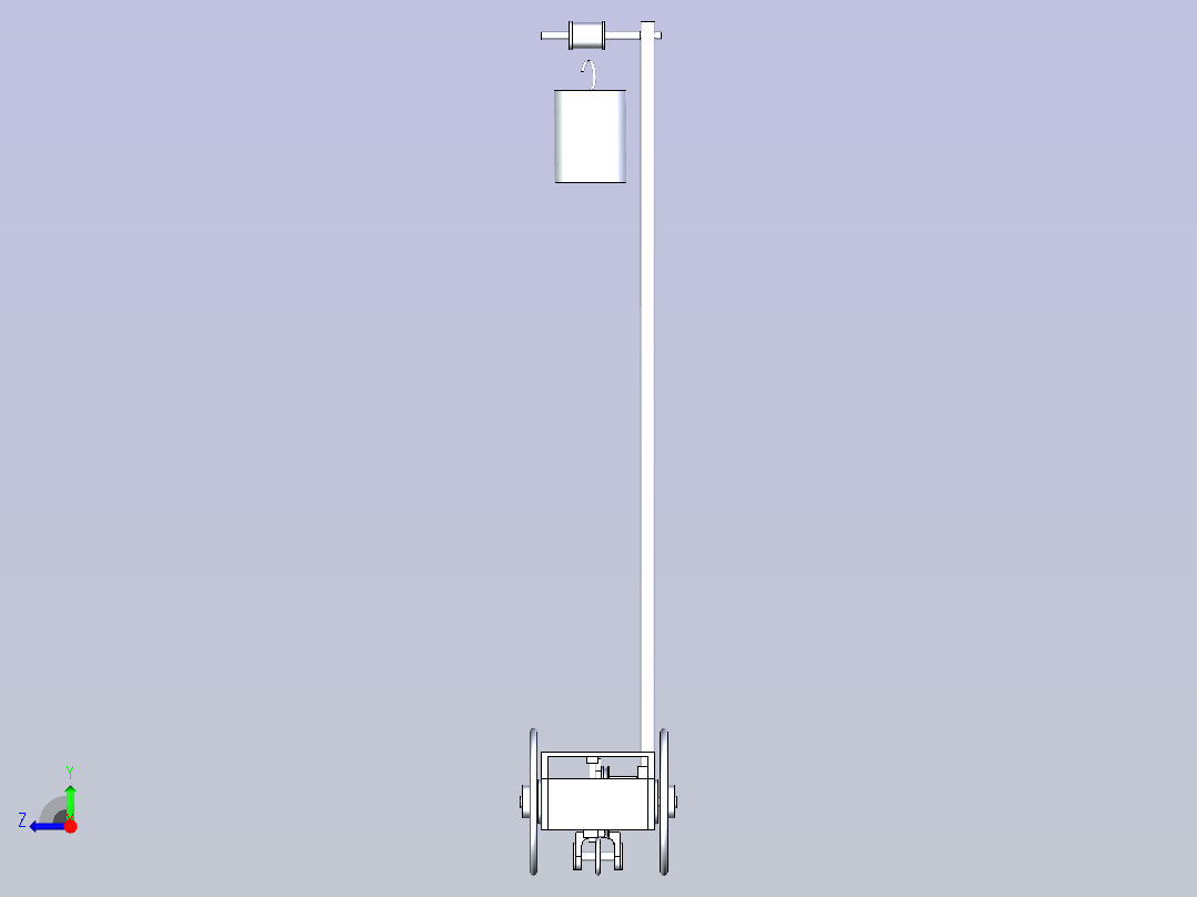 走“8”字型无碳小车3D设计右视图