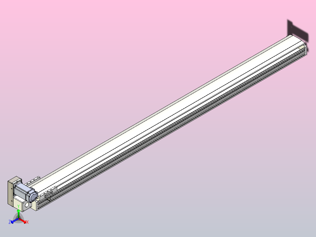 皮带直线轴半封闭可选导轨TPA-HNB-140D-120-L1800-LU-Y-P40-N3主视图