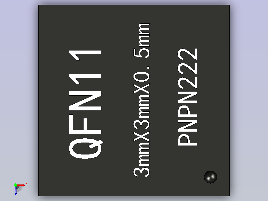 具有0.5mm间距的QFN封装。俯视图
