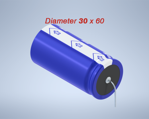 铝制轴向电解电容器。VX系列15000uf。30x60mm毫米。间距65至74毫米缩略图