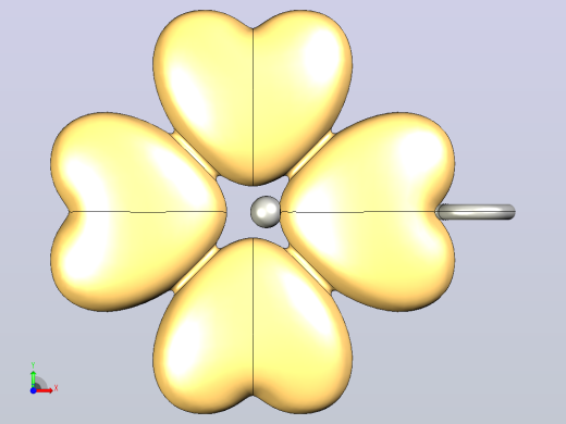 心形吊坠前视缩略图