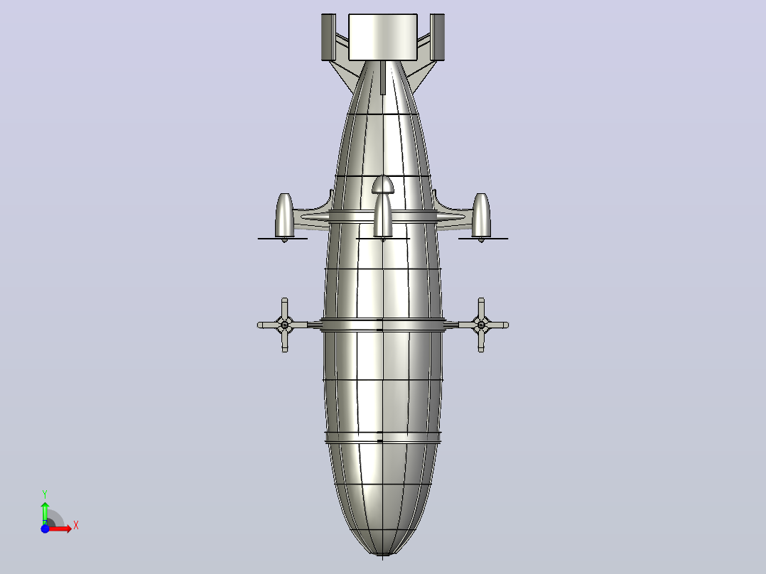 飞艇，轻航空器模型前视图