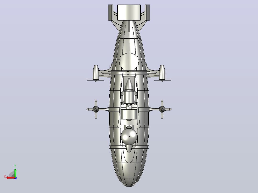 飞艇，轻航空器模型后视图