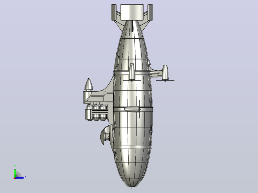 飞艇，轻航空器模型左视缩略图
