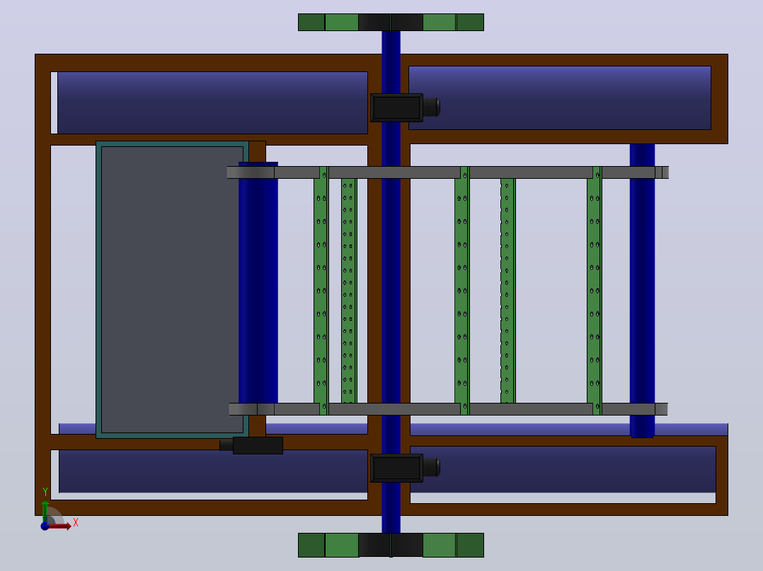 简易湖泊清理船结构3D图纸 Solidworks设计前视图
