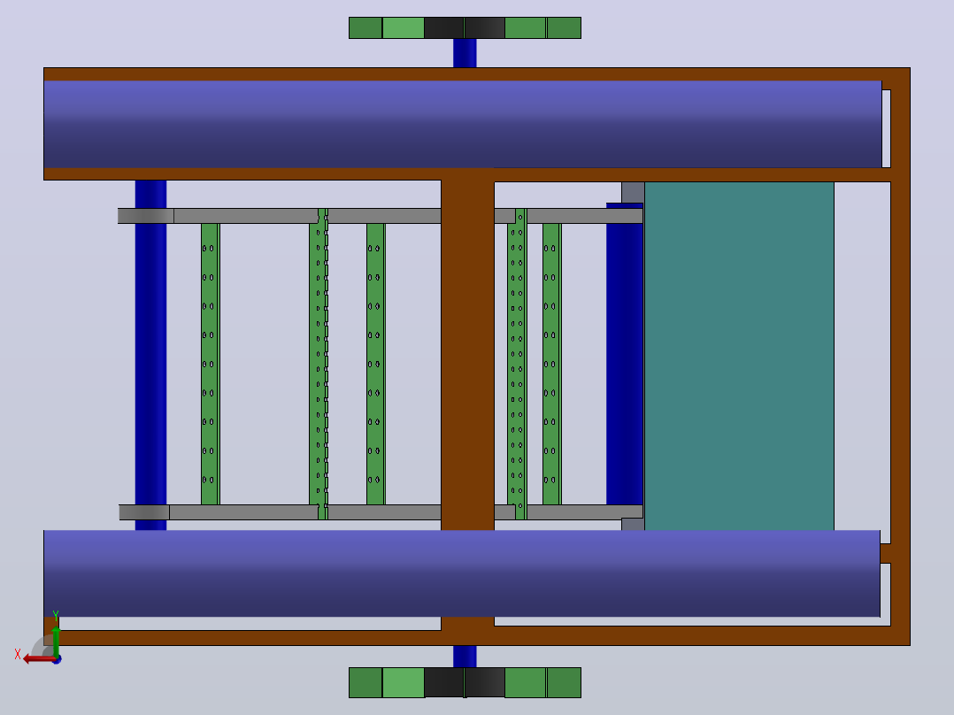 简易湖泊清理船结构3D图纸 Solidworks设计后视图