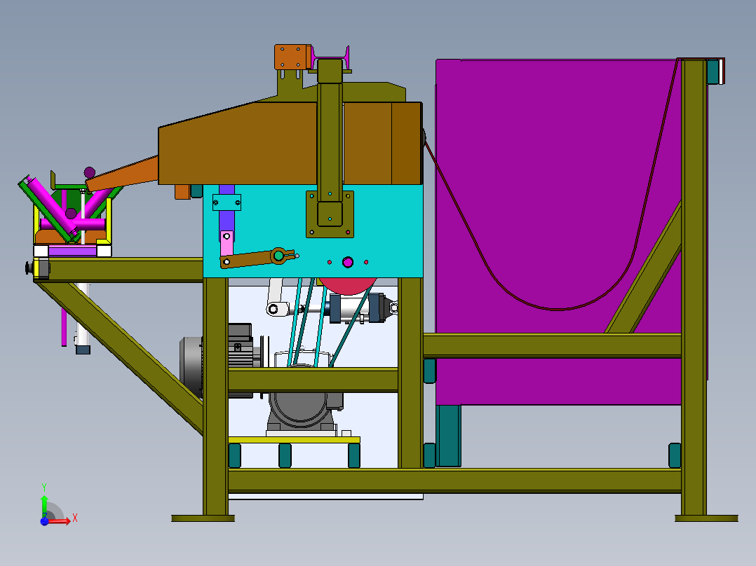 圆管自动上料机sw16可编辑前视图