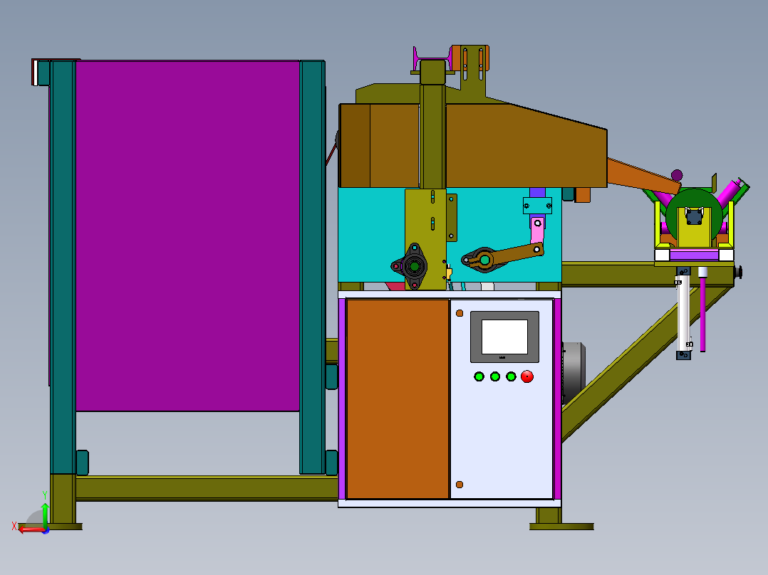 圆管自动上料机sw16可编辑后视图
