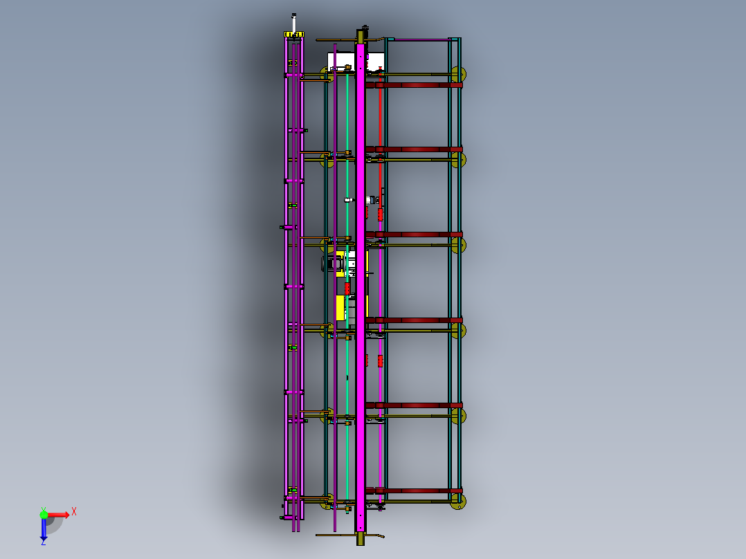 圆管自动上料机sw16可编辑俯视图