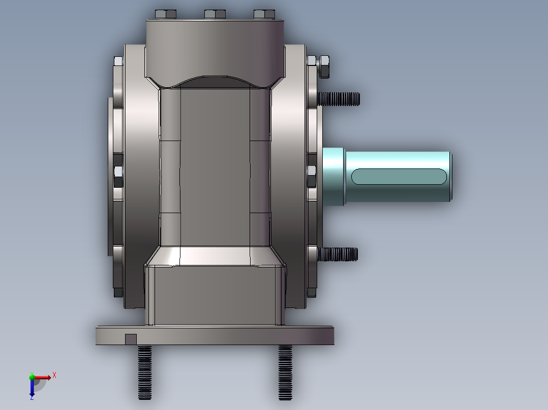齿轮减速箱模型俯视图