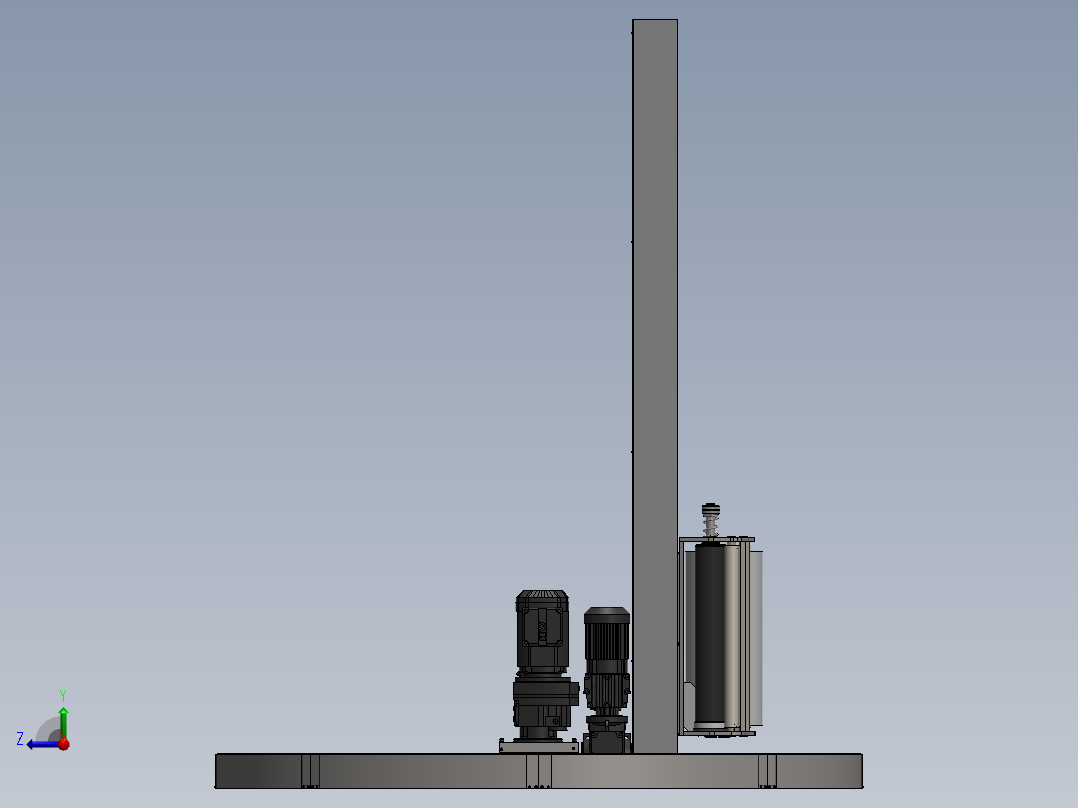自动在线托盘式缠绕膜机覆膜包装机右视图