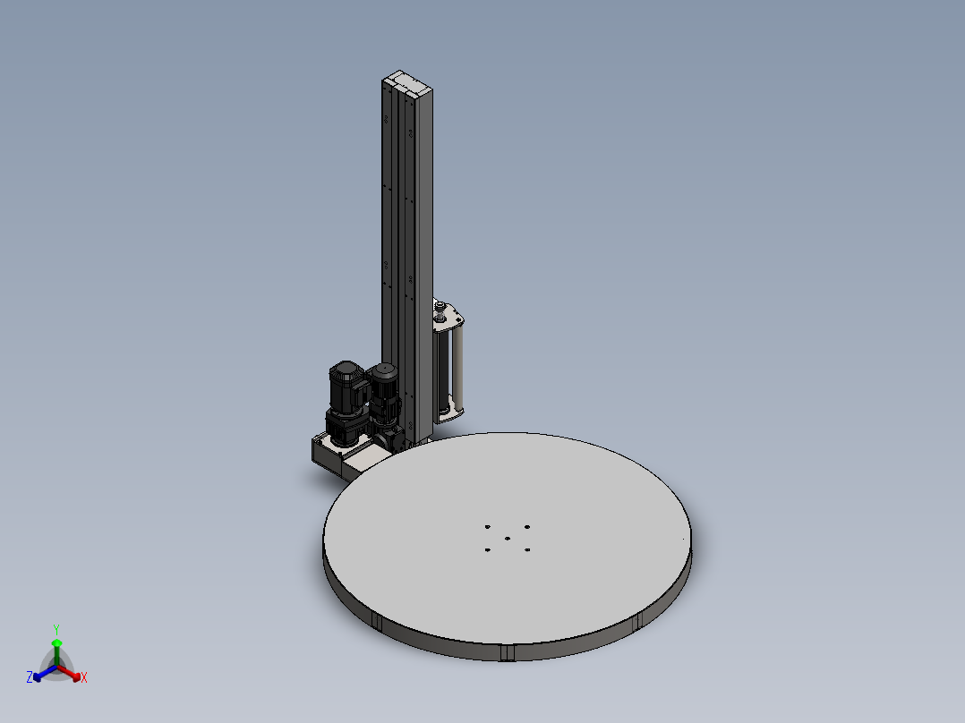 自动在线托盘式缠绕膜机覆膜包装机正等轴测图