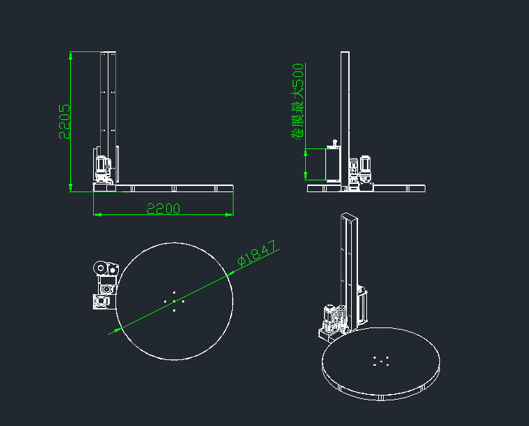自动在线托盘式缠绕膜机覆膜包装机