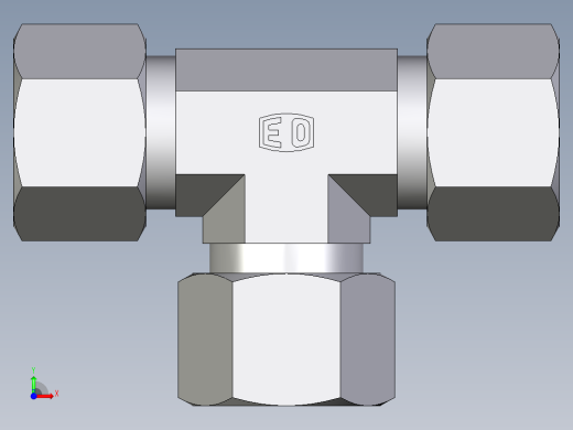 卡套式工业通用硬管接头EO_Union_tee_T12ZLCF前视缩略图