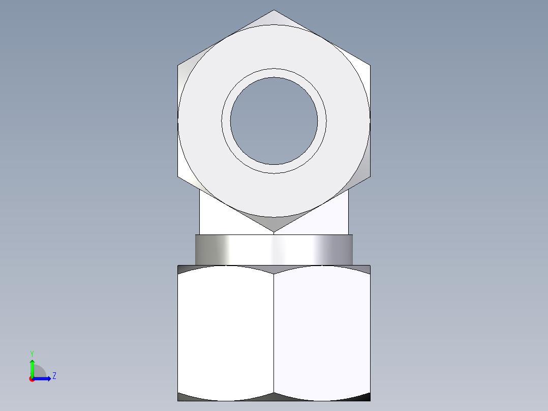 卡套式工业通用硬管接头EO_Union_tee_T12ZLCF左视图