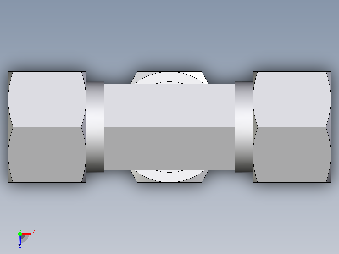 卡套式工业通用硬管接头EO_Union_tee_T12ZLCF俯视图