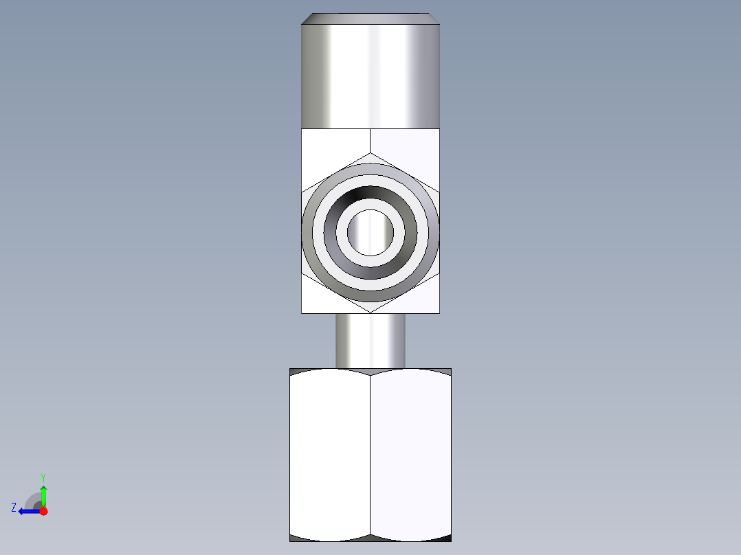 卡套式工业通用硬管接头EO_Standpipe_run_tee_EVL06LOMD71右视图