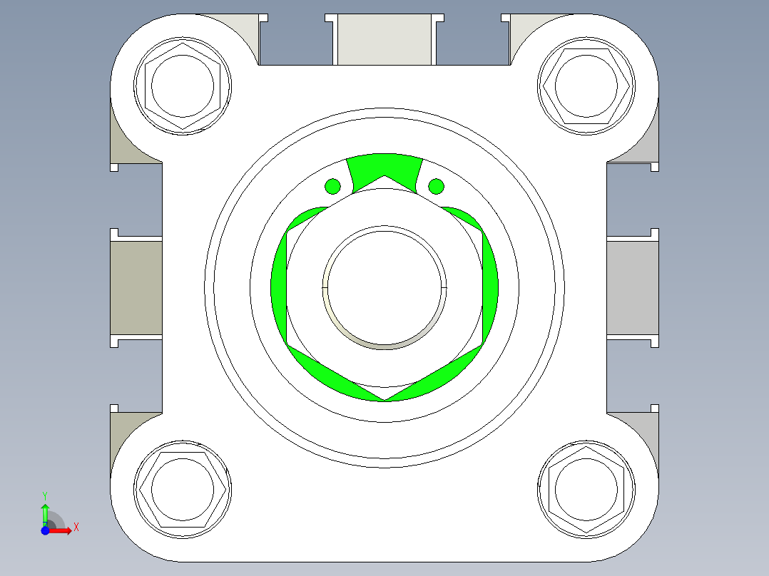 液压缸 油缸 (1)前视图