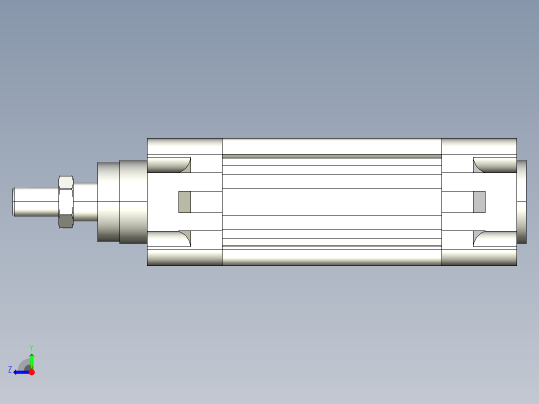 液压缸 油缸 (1)右视图