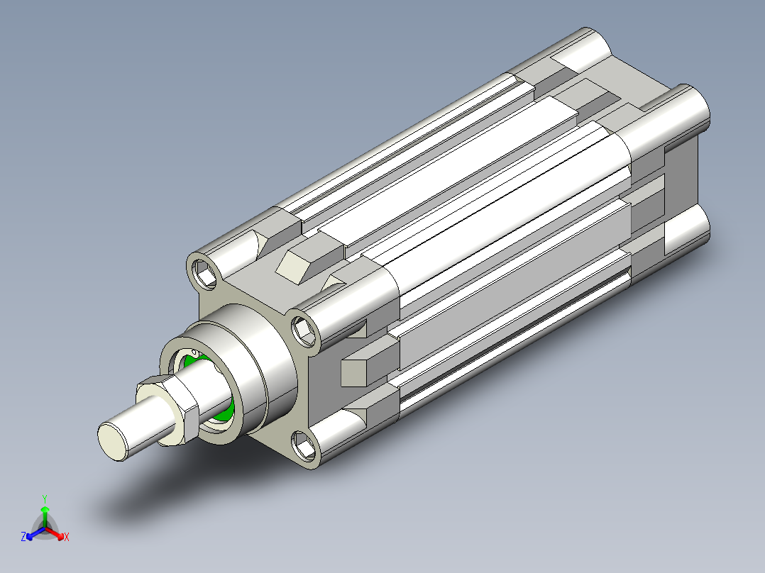液压缸 油缸 (1)正等轴测图
