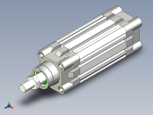 液压缸 油缸 (1)正等轴测缩略图