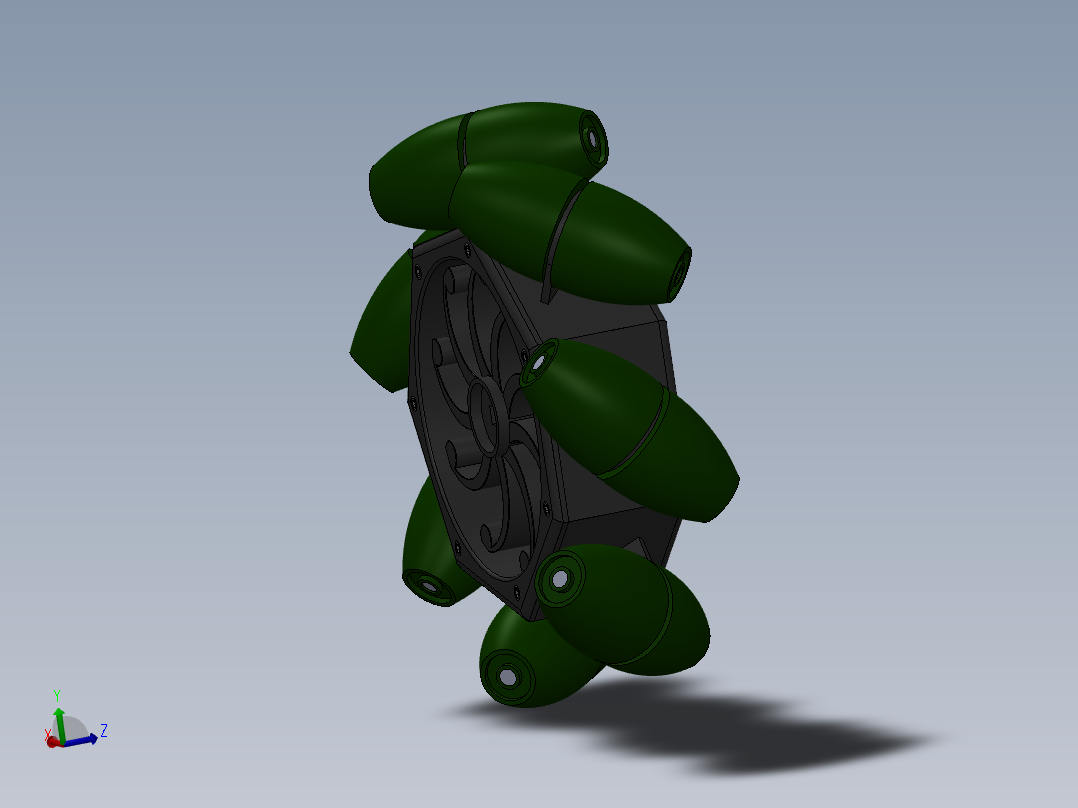 mecanum镂空轮毂麦克纳姆轮3D图纸 Solidworks设计